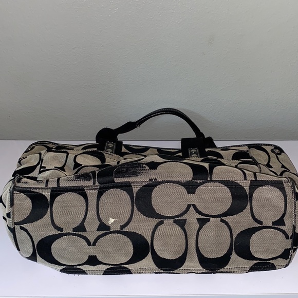 Vintage Coach Label Tote Bag Black and Grey - Picture 10 of 10